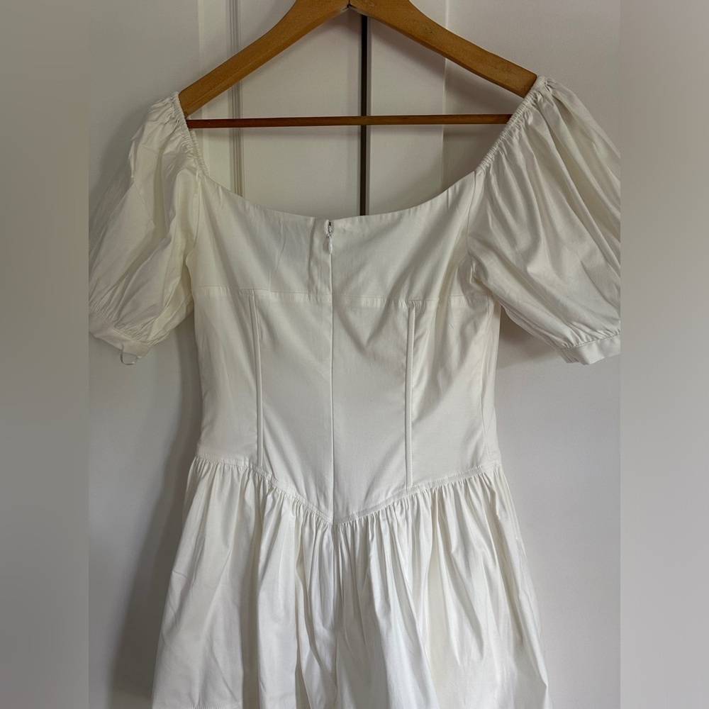 NEW Reformation Calie Mini Short Sleeve Dress Stretch Cotton White | size 4 - Picture 11 of 11